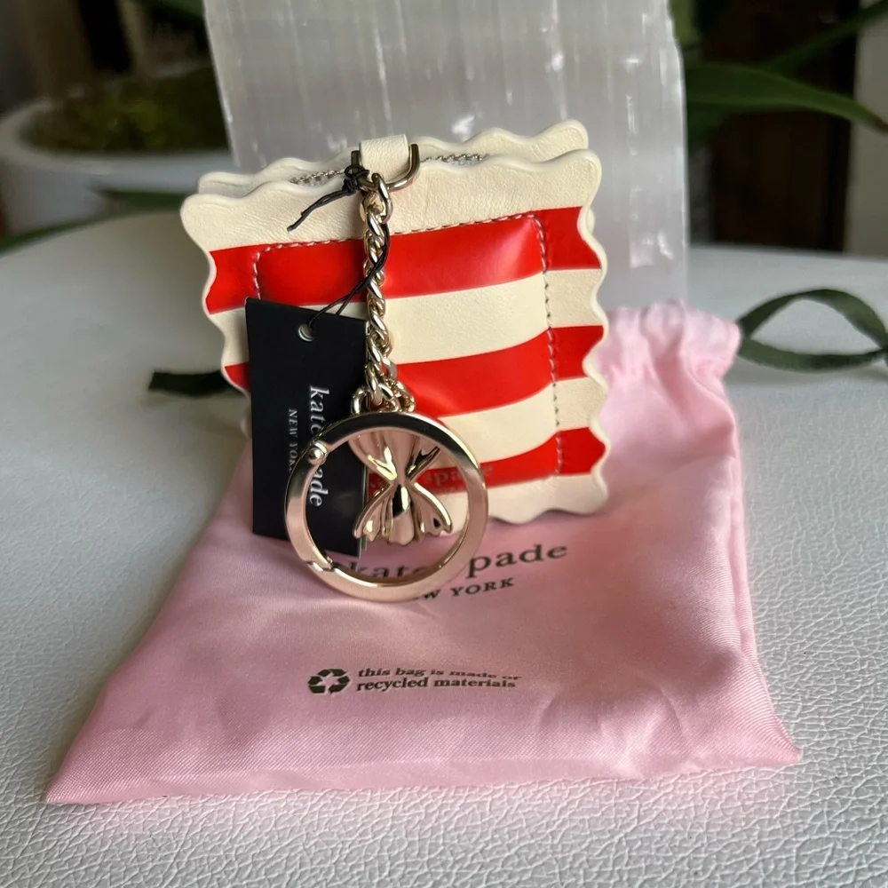 Kate Spade Red and White Striped Coin Purse NEW!! - Picture 3 of 9